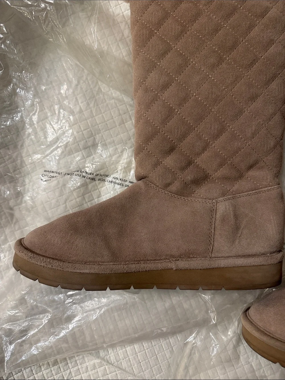 Michael kors Quilted Shearling-Lined Women's Tall Boots - Taupe